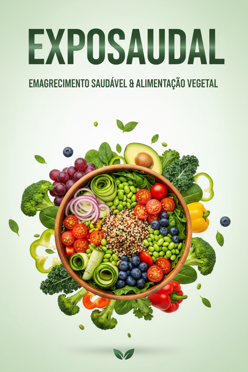 Capa do guia digital Exposaudal com tema de emagrecimento e alimentação vegetal
